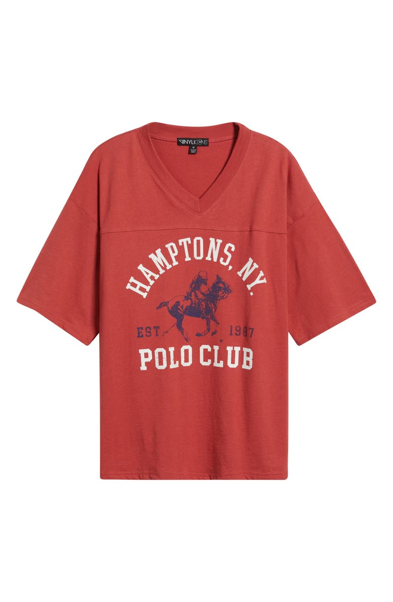 Vinyl Icons Hamptons Polo Club V-Neck Graphic T-Shirt, Alternate, color, Cardinal