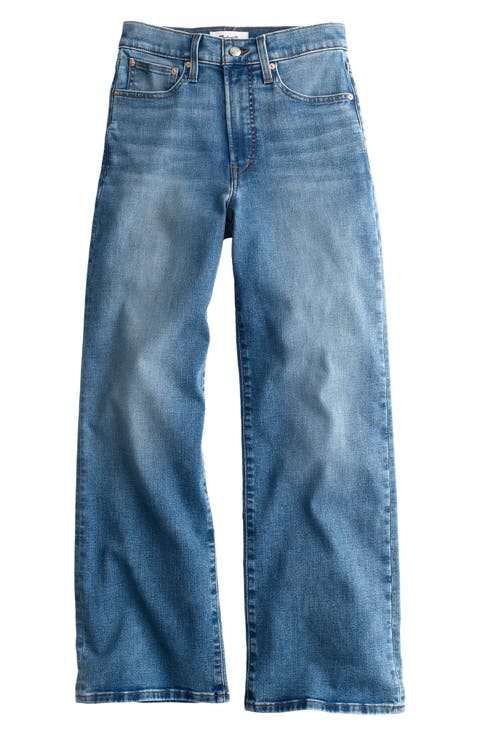 The Wide-Leg Crop Jeans Super Stretch Denim in Oneida Wash