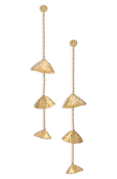 Rani Hammered Linear Drop Earrings