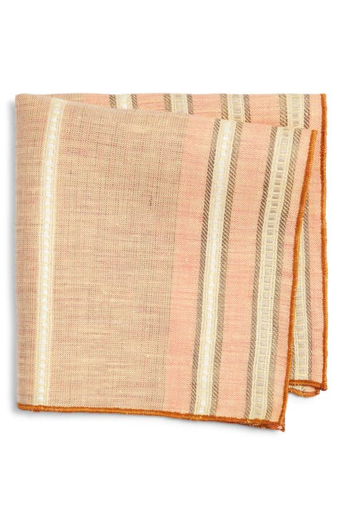 Stripe Linen Pocket Square
