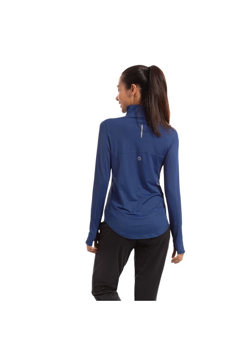 Women's Long Sleeve Sun and UV Protection Relaxed Mock Zip Top, Alternate, color, Navy