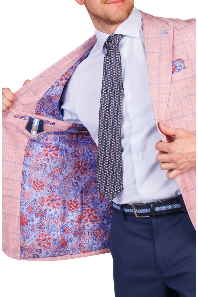 Textured Yarn Dyed Windowpane Sport Coat, Alternate, color, SUNWASHED RED
