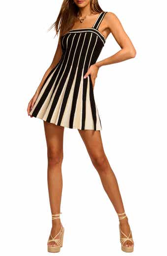 Ramy Brook Eloise Godet Pleat Cotton Mini Sweater Dress