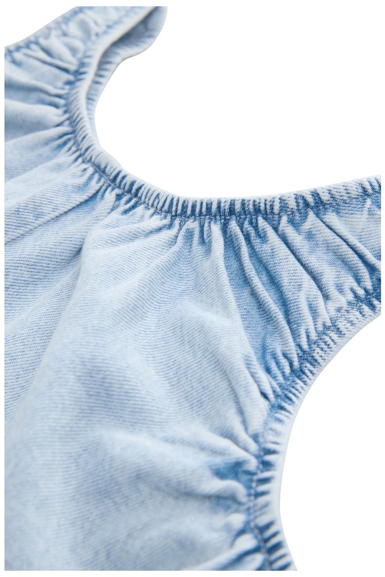 Kids' Denim Romper, Alternate, color, BLUE