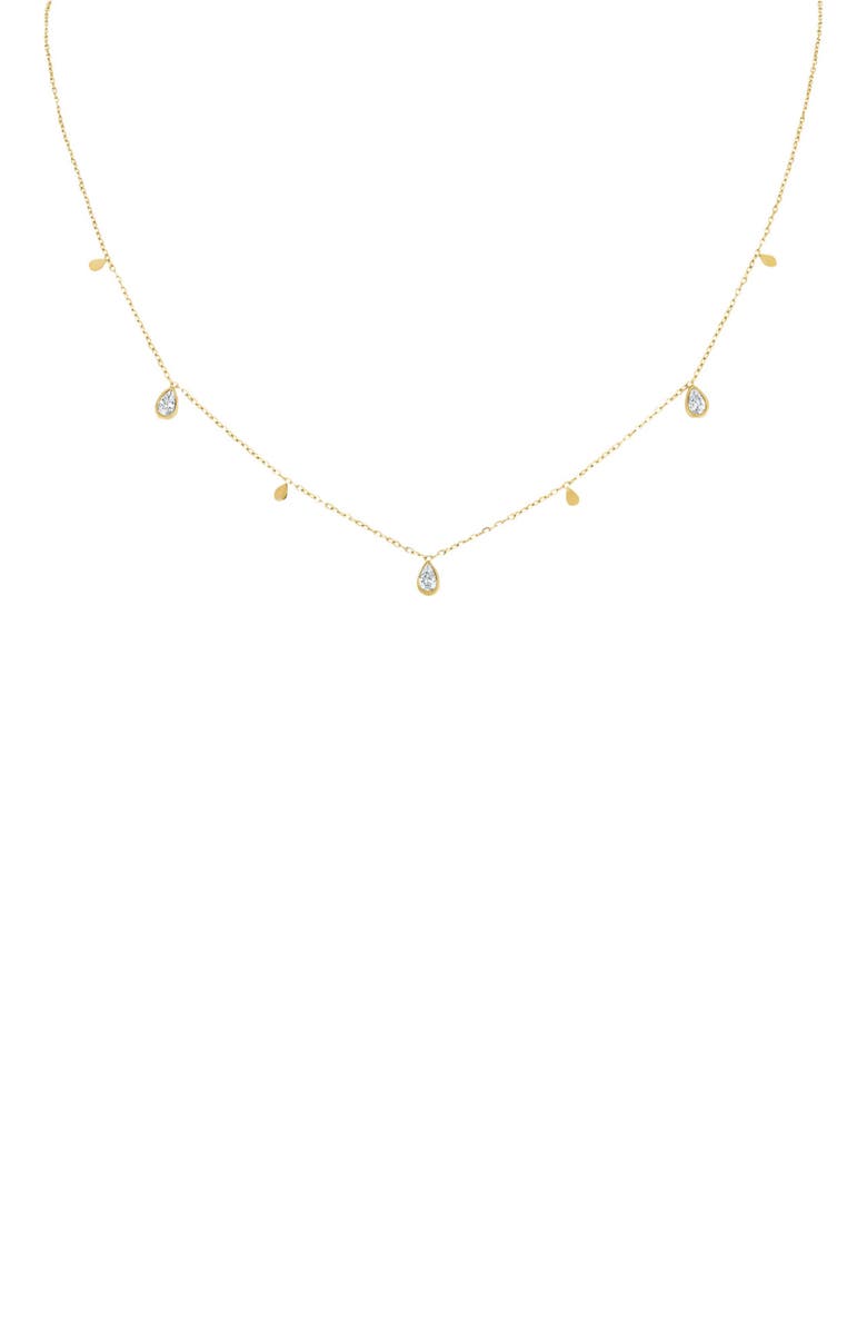 BEN ONI Pear Cubic Zirconia Charm Necklace, Main, color, Gold