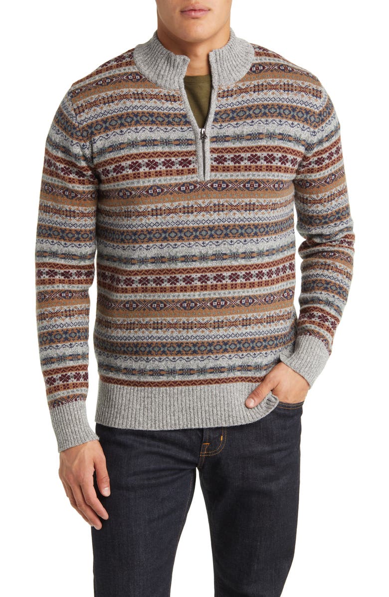 Schott NYC Fair Isle Wool Blend Sweater, Main, color, 