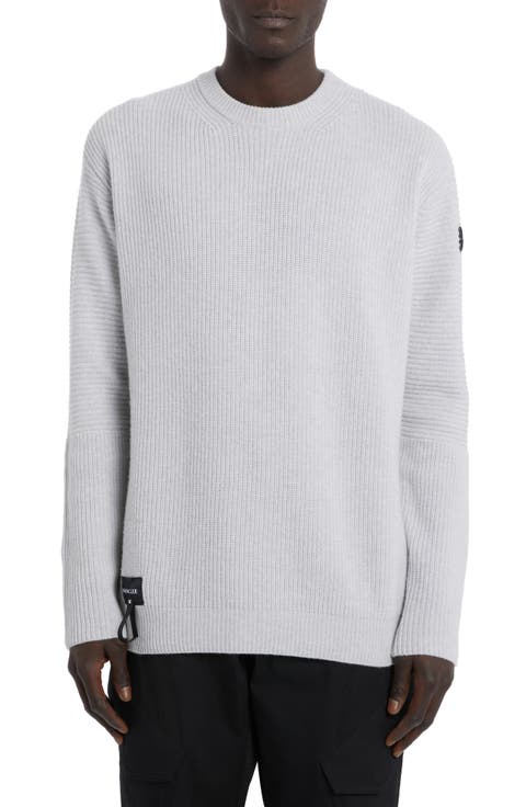 MONCLER｜ROUND NECK KNITS (9C00011 M6329 82E) Moncler Men's Logo Patch Silk Cotton Short Sleeve T-Shirt