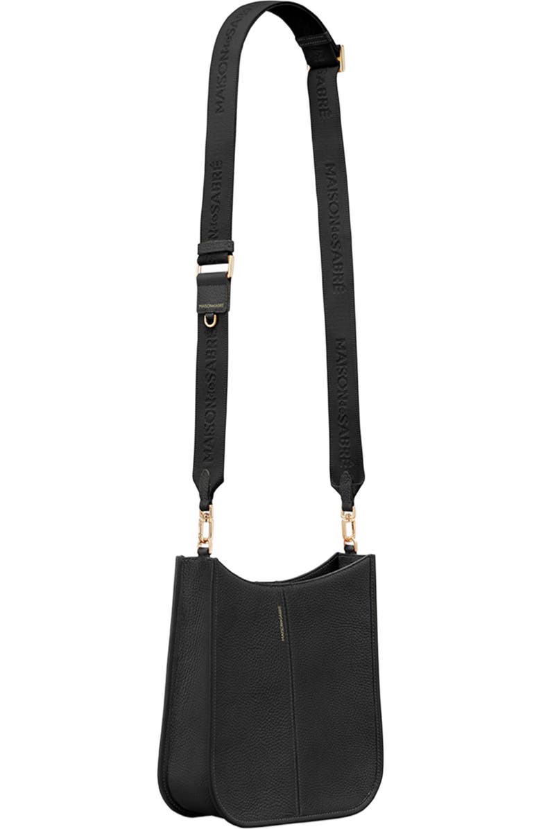MAISON de SABRÉ Leather Saddle Bag, Alternate, color, Black Caviar