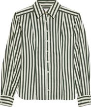 Carolina Herrera Isabella Stripe Cotton Blend Button-Up Shirt