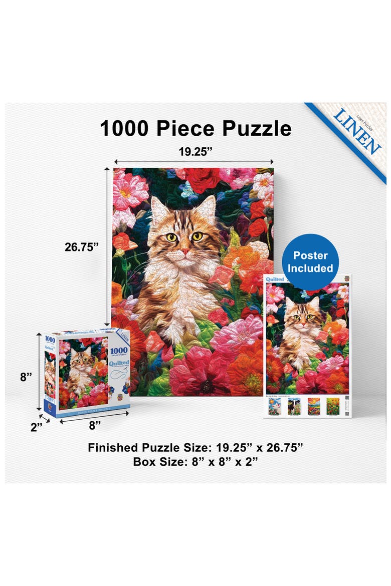 Flower Garden Hiding 1000 Piece Puzzle, Alternate, color, Multicolor
