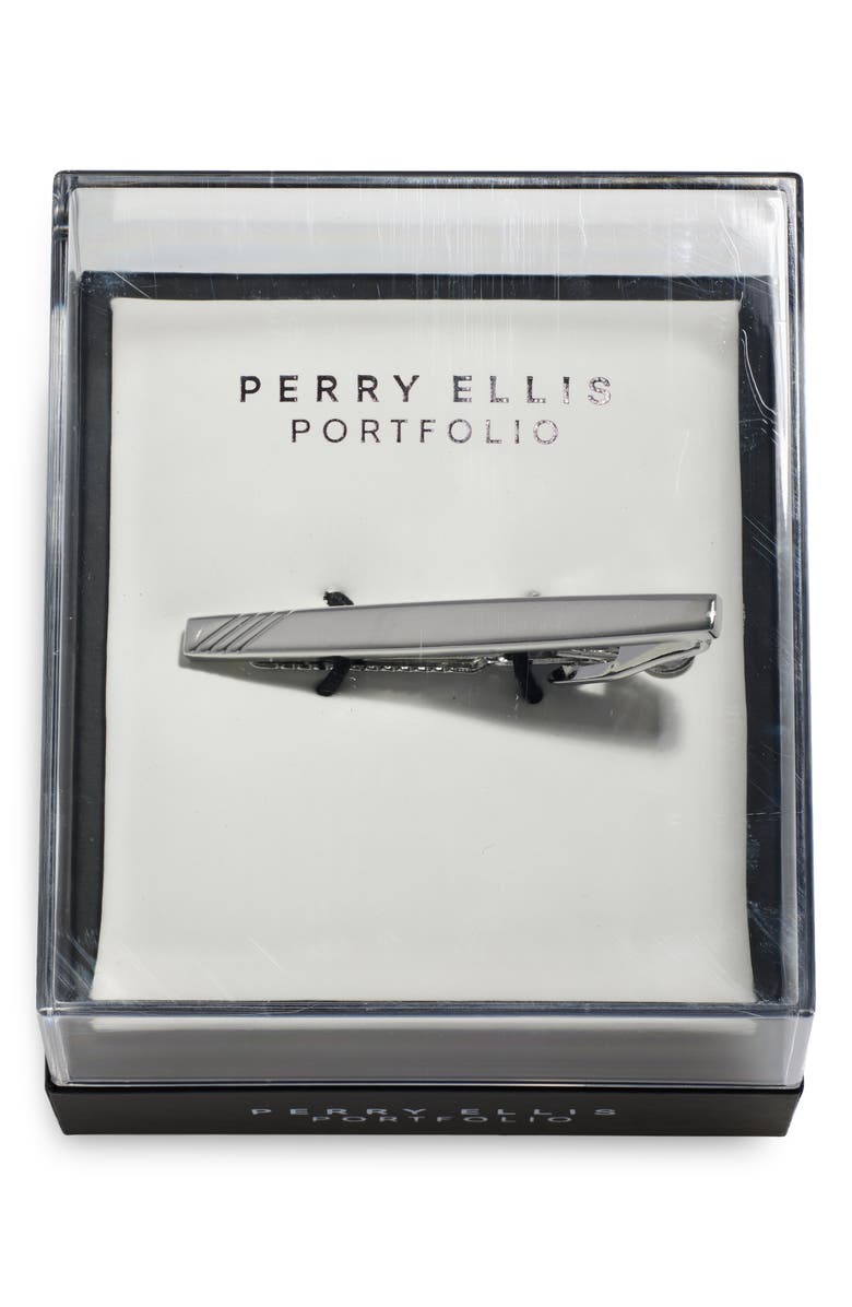 Perry Ellis Men's Grooved Tie Bar, Main, color,