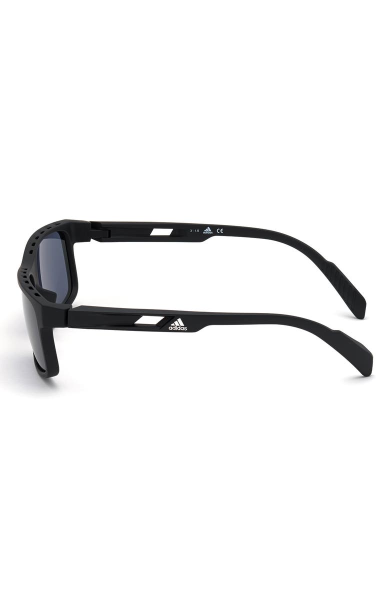 adidas 58mm Square Sunglasses, Alternate, color, Matte Black / Smoke