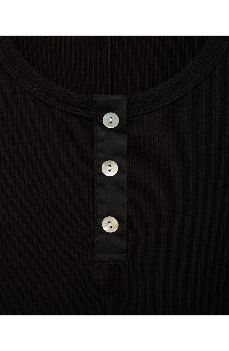 MANGO Half Placket Rib Midi Dress, Alternate, color, 