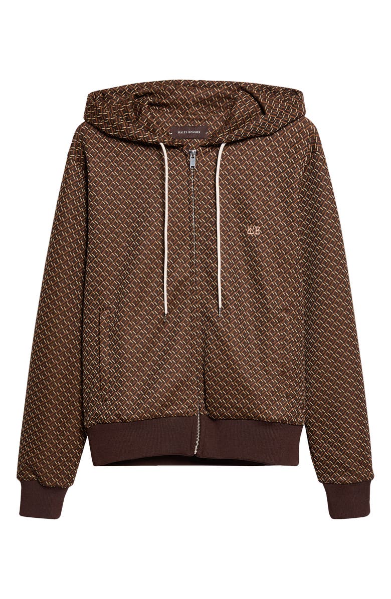 Wales Bonner Hooded Jacquard Track Jacket, Alternate, color, Brown/ Caramel/ Camel