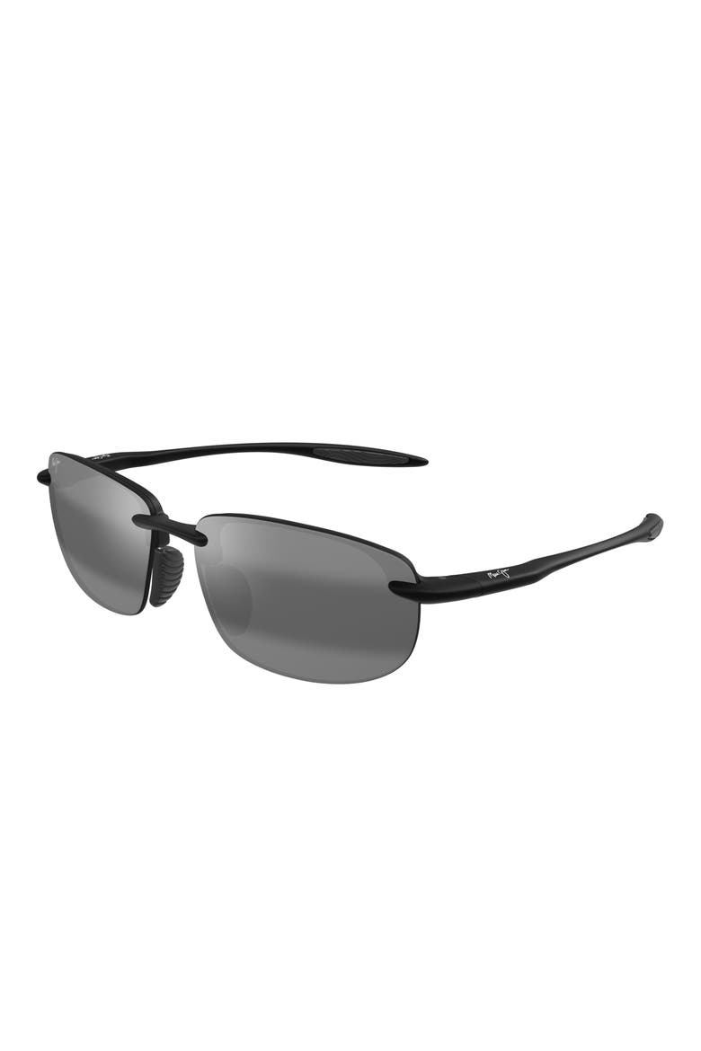 Ho'okipa Ultra Special Fit PolarizedPlus2® 60mm Rectangular Sunglasses, Alternate, color, BLACK