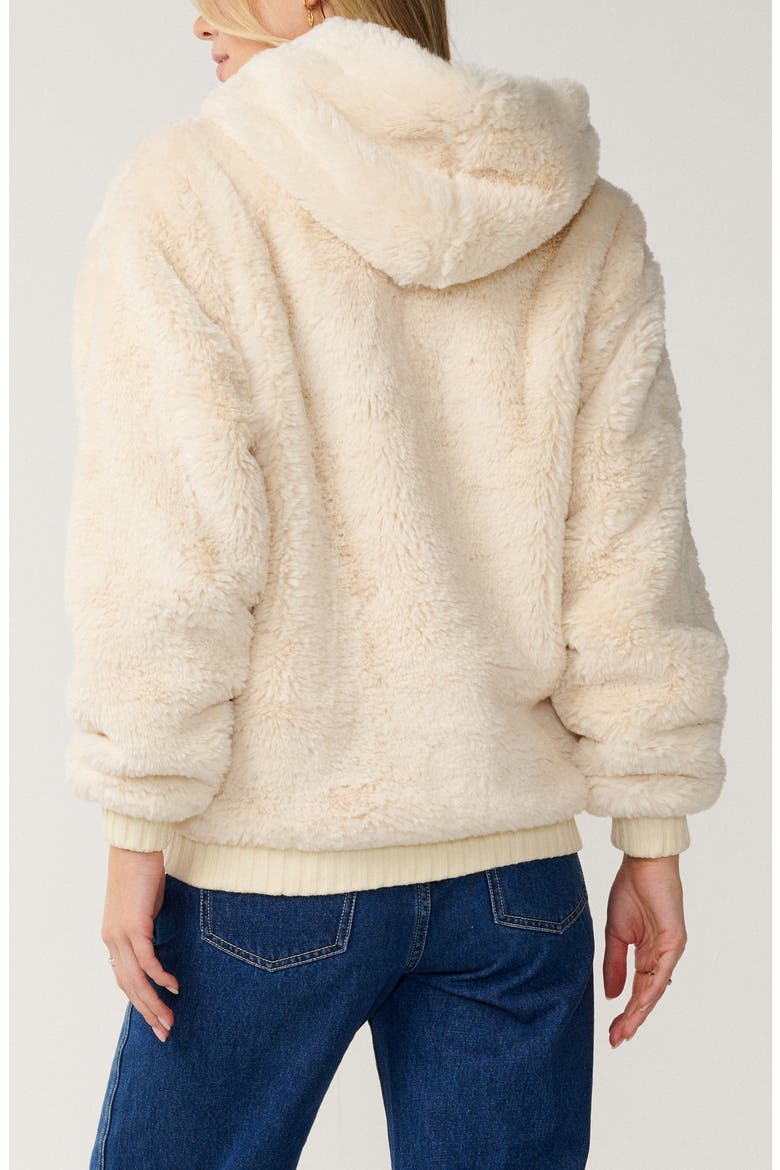 Bossa Nova Fluffy Faux Fur Hooded Jacket, Alternate, color, BONE