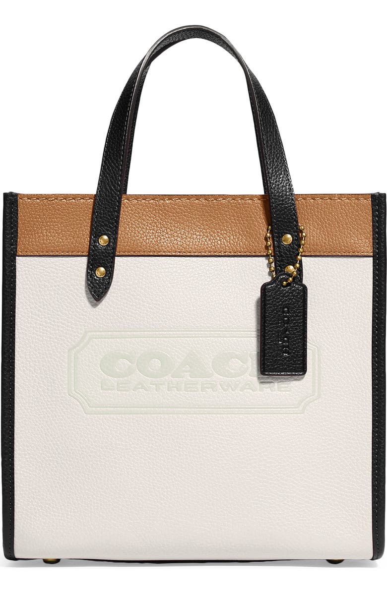 COACH Colorblock Leather Small Tote, Main, color,