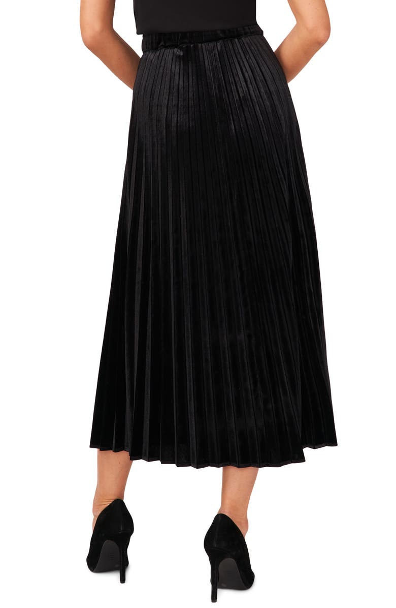 Halogen<sup>®</sup> Pleated Velvet Midi Skirt, Alternate, color, 