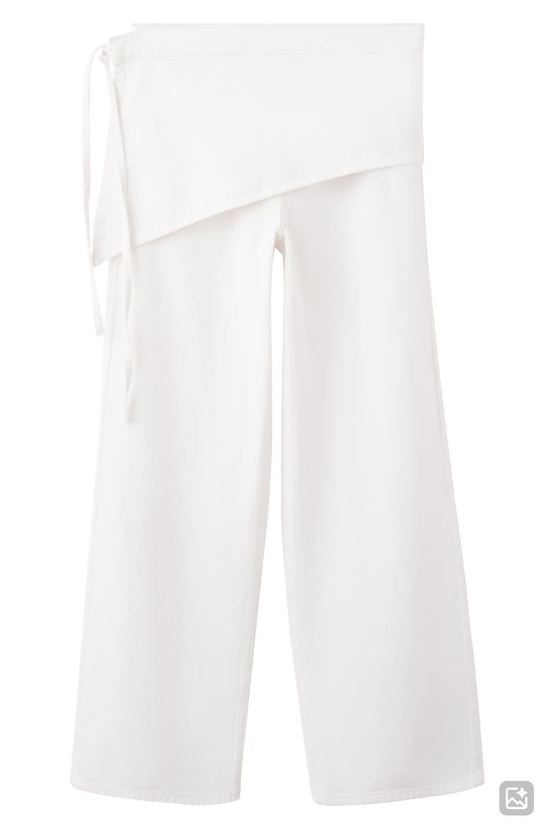 Removable Scarf Wide Leg Jeans, Alternate, color, OFF WHITE