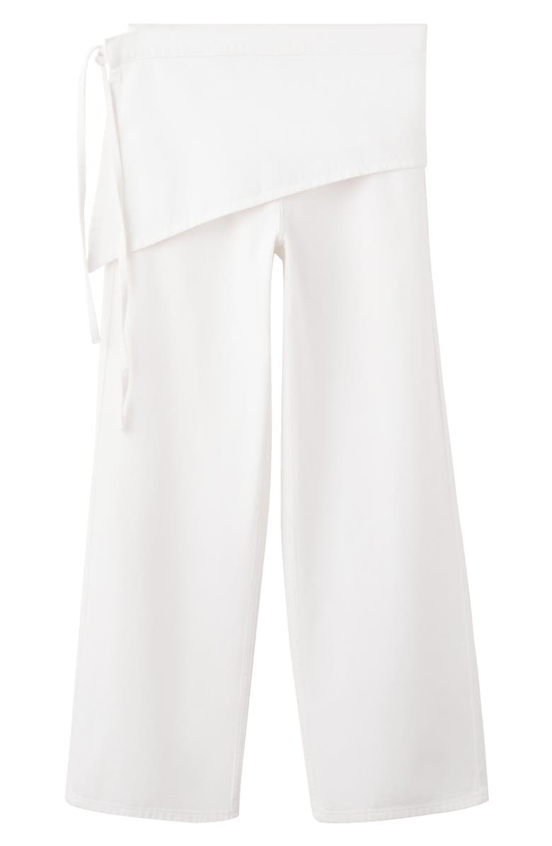 MANGO TEEN Removable Scarf Wide Leg Jeans, Alternate, color,