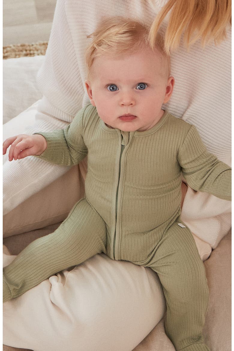 Clever Zip Footie, Alternate, color, RIBBED SAGE