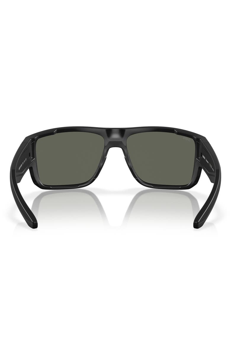Costa Del Mar 59mm Polarized Square Sunglasses, Alternate, color, Matte Black/ Gray