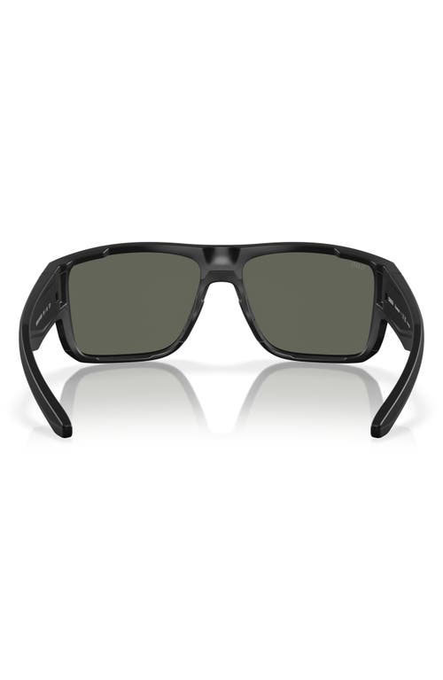 Costa Del Mar 59mm Polarized Square Sunglasses In Matte Black/gray
