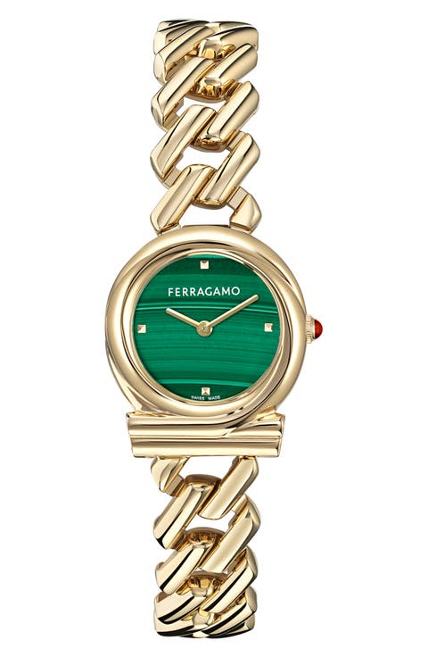 Gancini Twisted Bracelet Watch, 28mm
