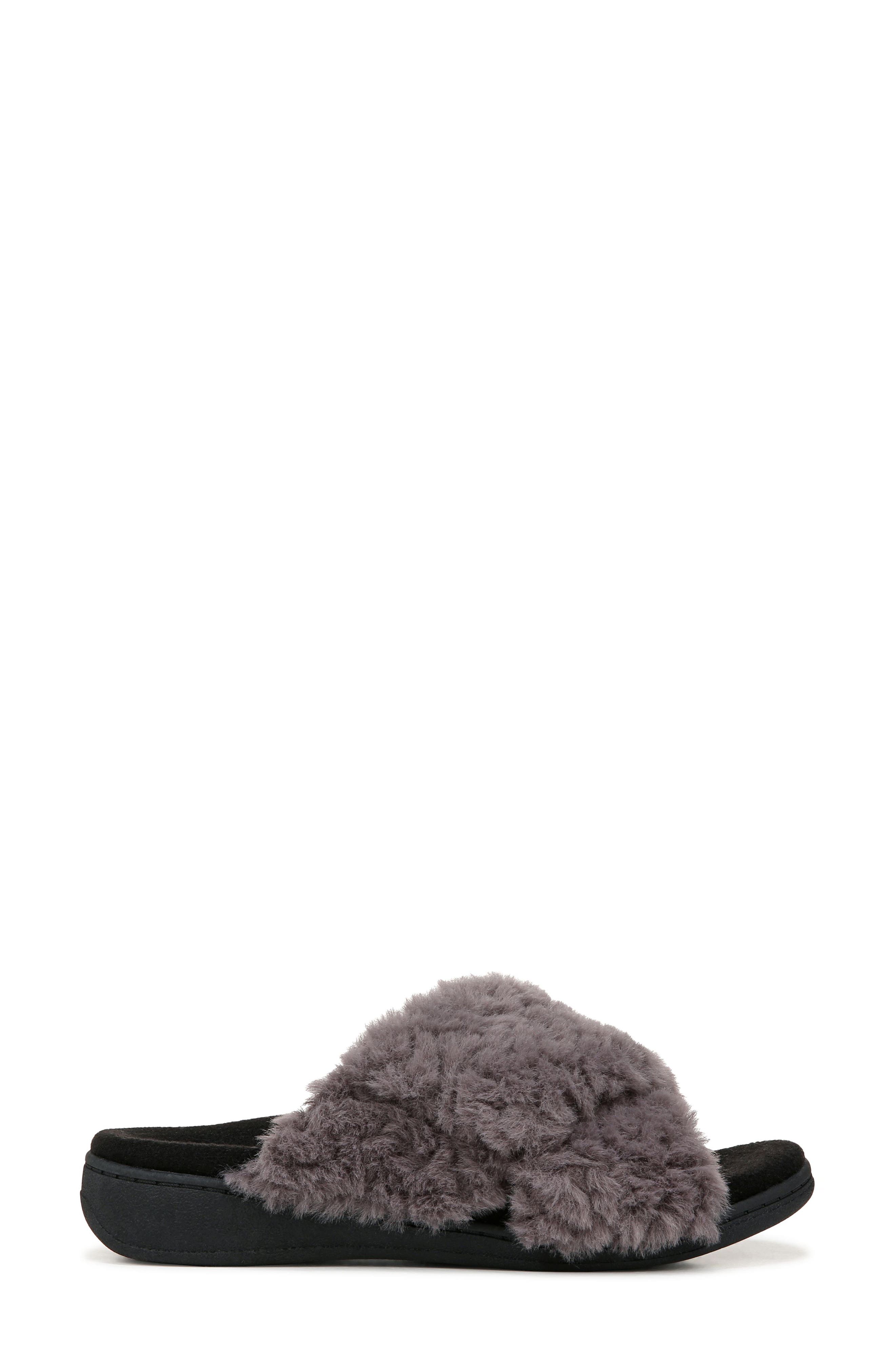 Relax II Plush Slide Sandal, Alternate, color, CHARCOAL