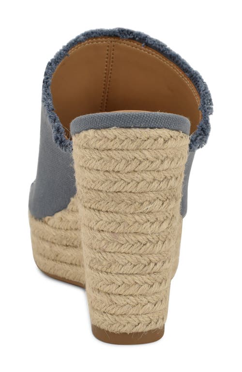 Shop Nine West Baja Platform Wedge Sandal In Light Blue