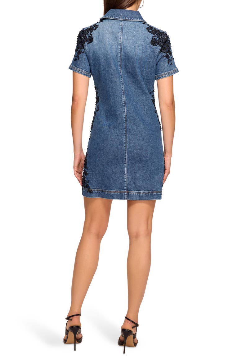 Parker Embroidered Shift Dress, Alternate, color, MID CERULEAN