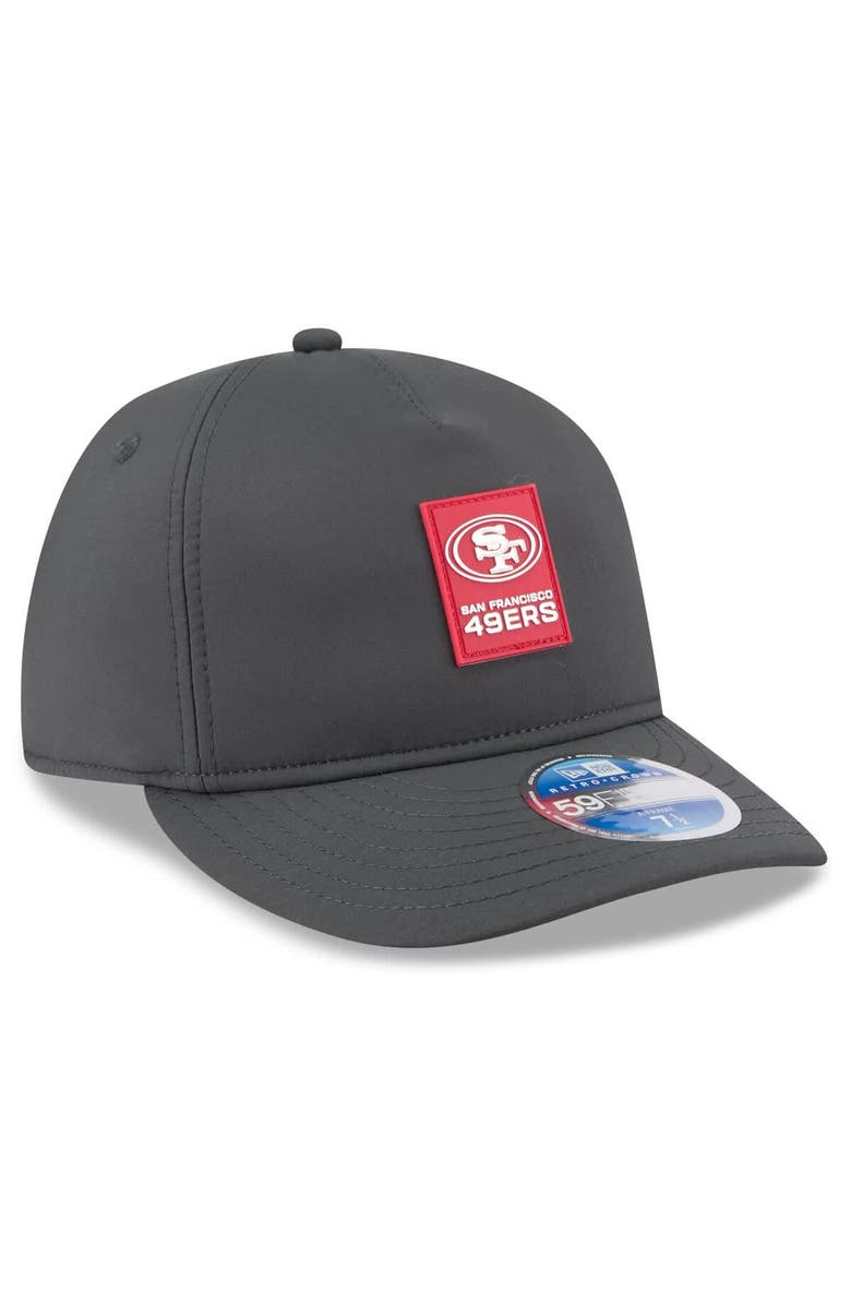 New Era Men's New Era Charcoal San Francisco 49ers 2025 Sideline Cold Weather Retro Crown 59FIFTY Fitted Hat, Alternate, color, 