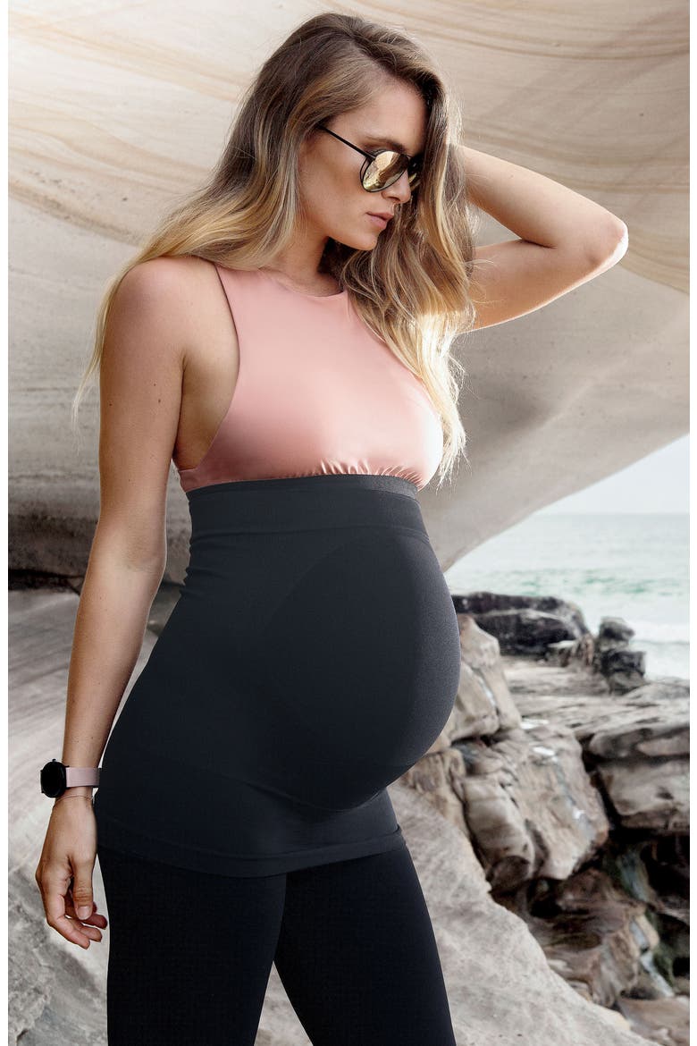 Everyday Maternity Built-In Support Belly Band, Alternate, color, DEEPEST BLACK