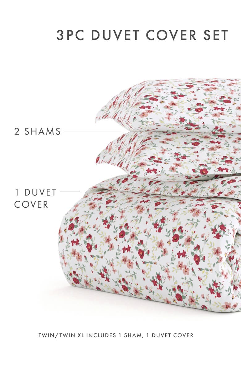 HOME SPUN Premium Ultra Soft 3-Piece Blossoms Print Duvet Cover Set