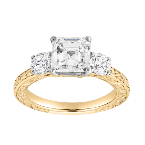Nyraelle 14K Gold 2.70 Ct Asscher Lab Grown Diamond Engagement Ring