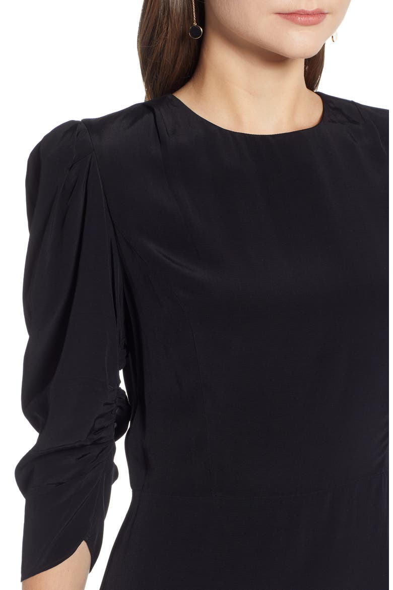 Sleeve Detail Minidress (Nordstrom Exclusive), Alternate, color, BLACK