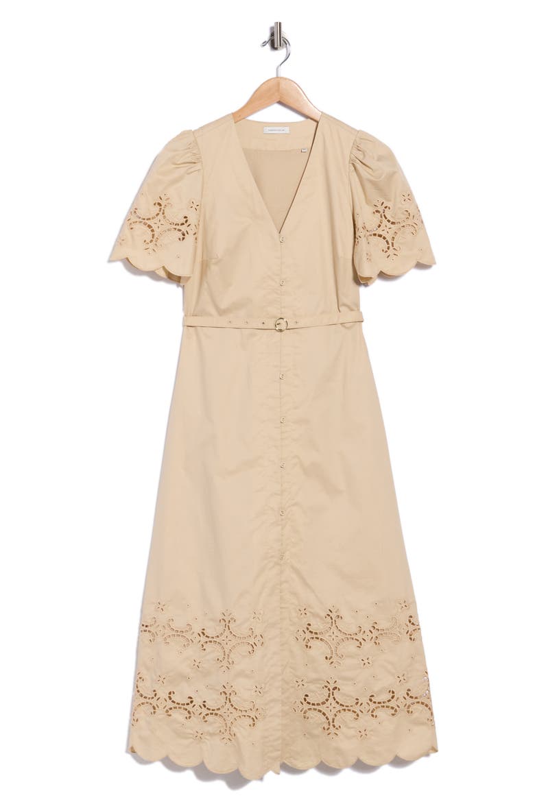 Raquel Cotton Twill Dress, Alternate, color, LATTE