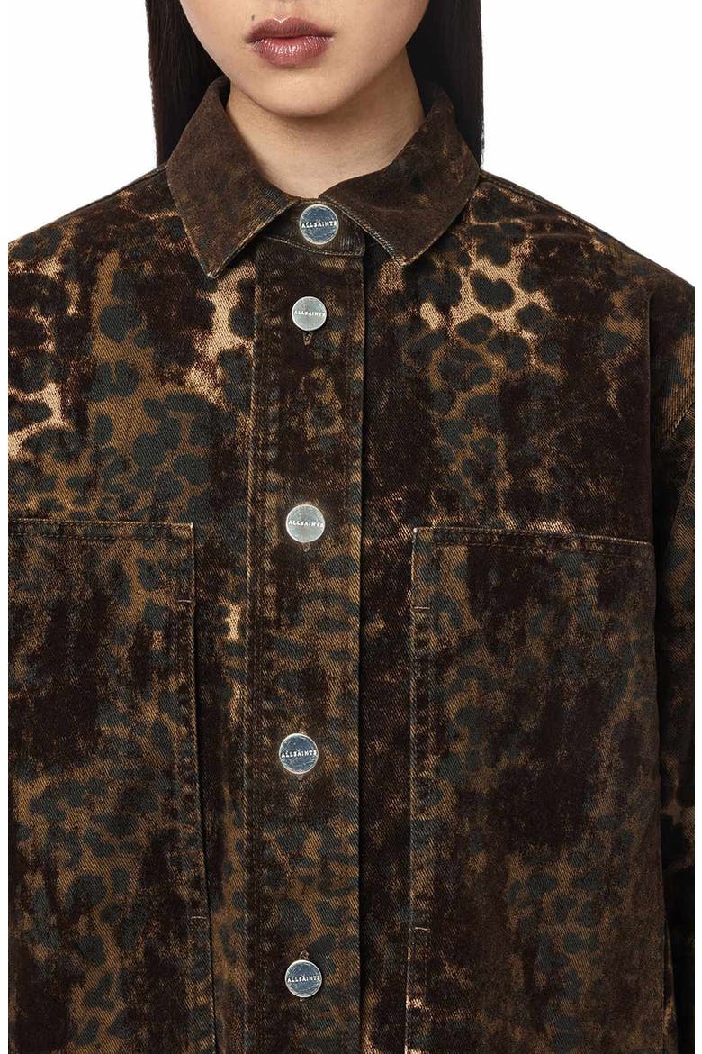 Eden Flock Leopard Print Shirt, Alternate, color, LEPPO BROWN