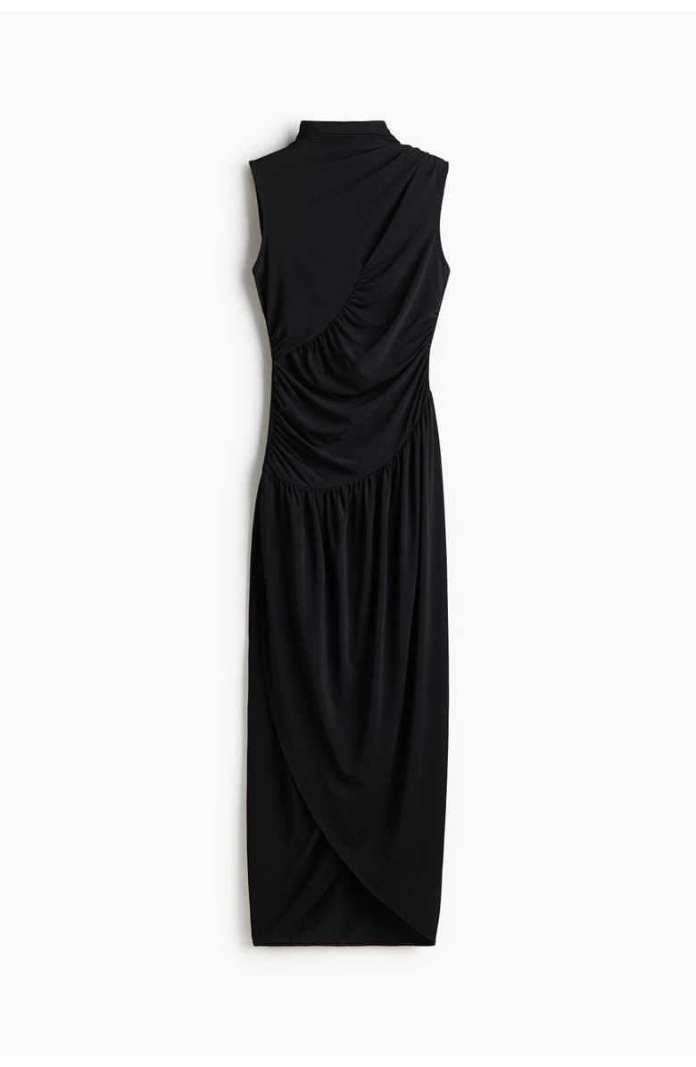 H&M Draped Turtleneck Dress, Main, color, Black
