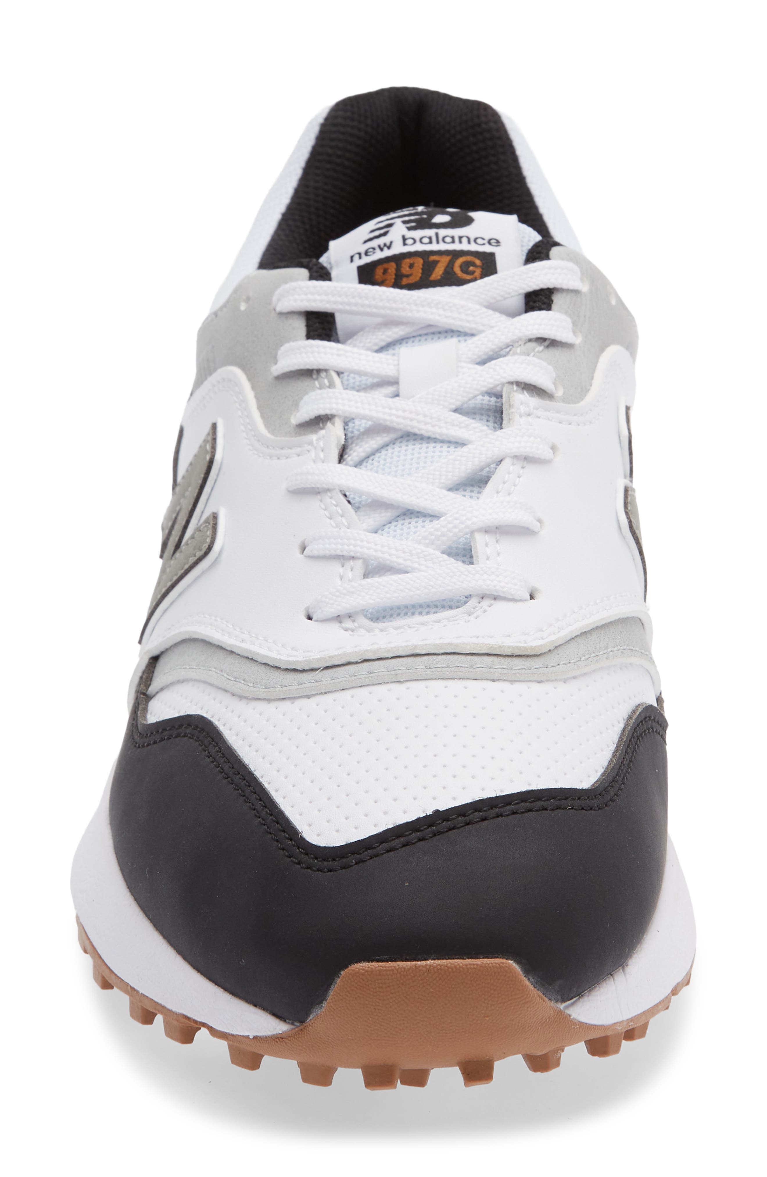 New Balance 997 Waterproof Golf Shoe, Alternate, color, White / Black