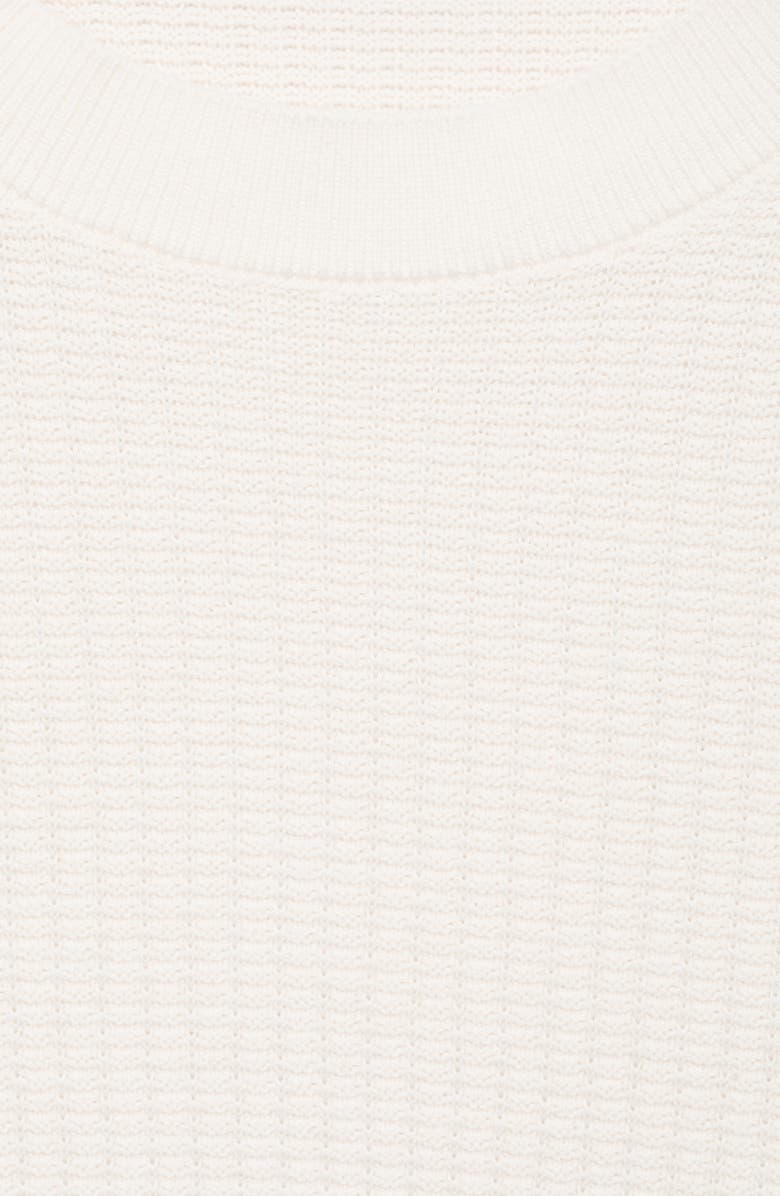 MANGO Textured Cotton Knit T-Shirt, Alternate, color, Off White