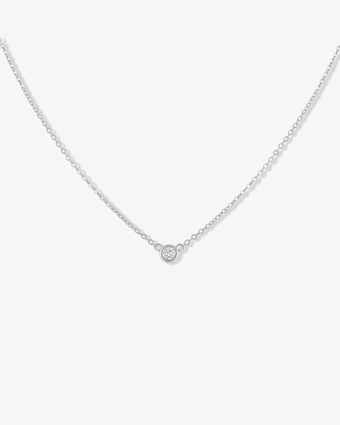 Bezel CZ Pendant Necklace