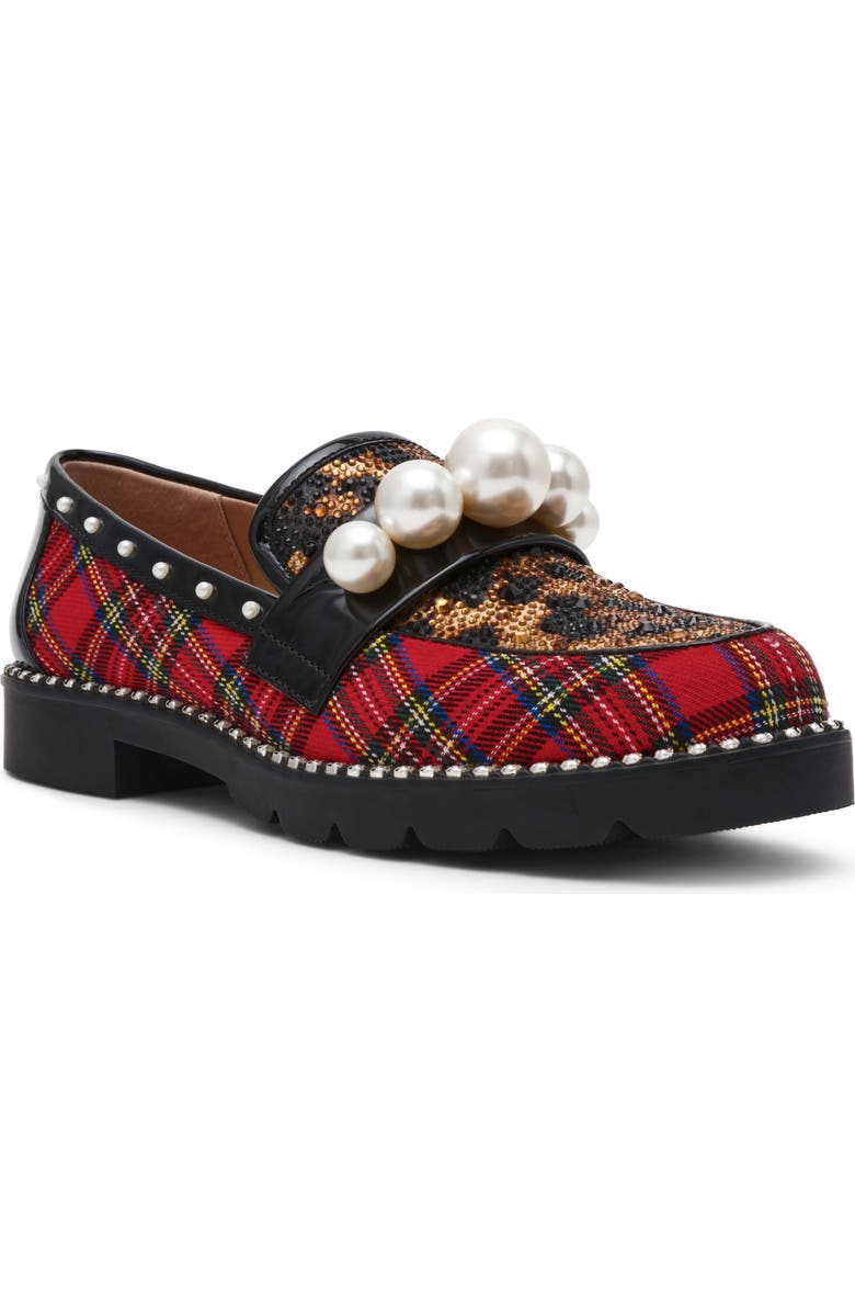 Betsey Johnson Harloe Loafer, Main, color, Red Plaid