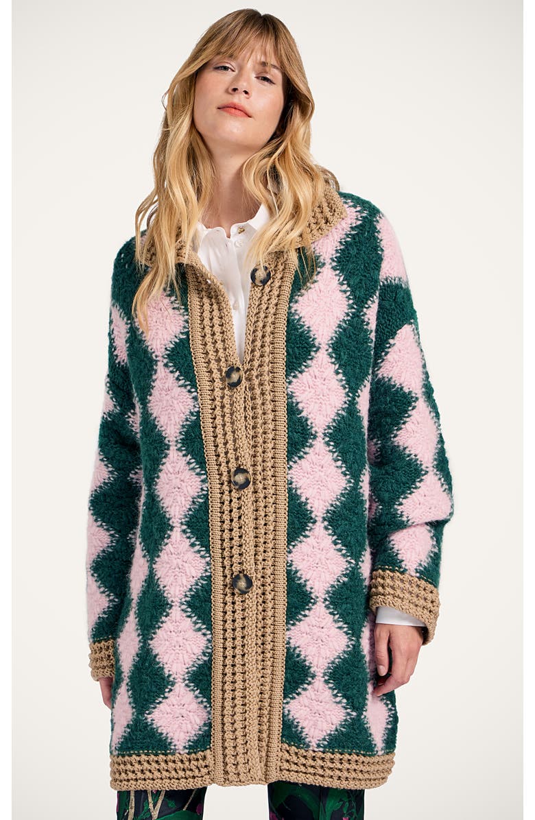 La DoubleJ Crochet Bowling Cardigan, Main, color, 