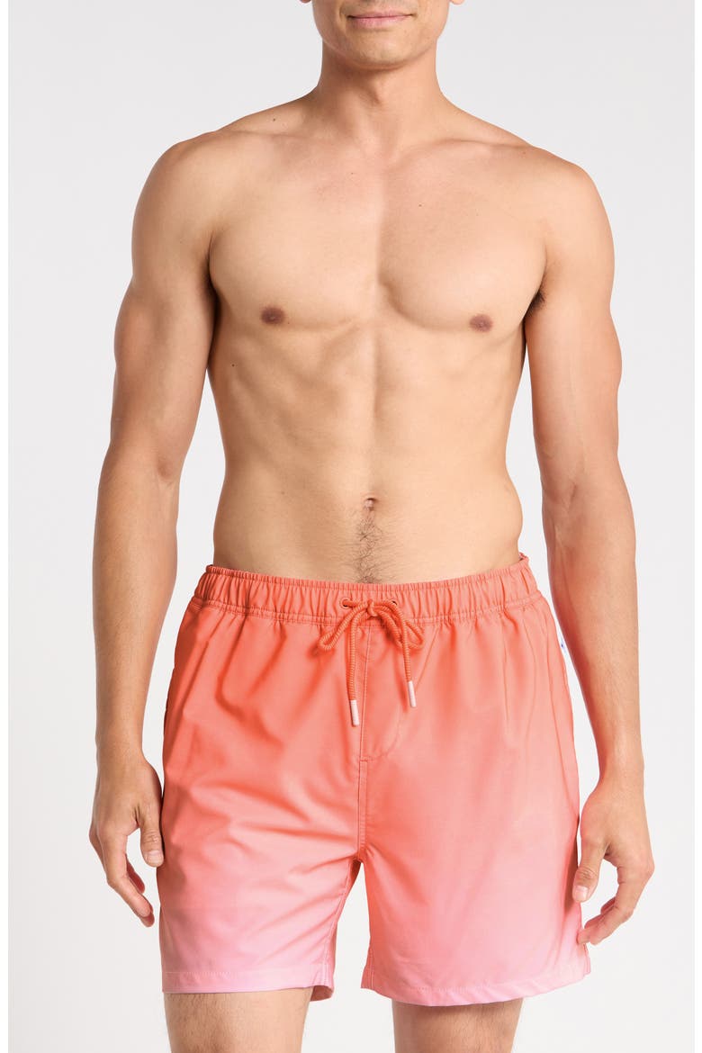 Performance Lined Volley Swim Shorts, Main, color, ORANGE