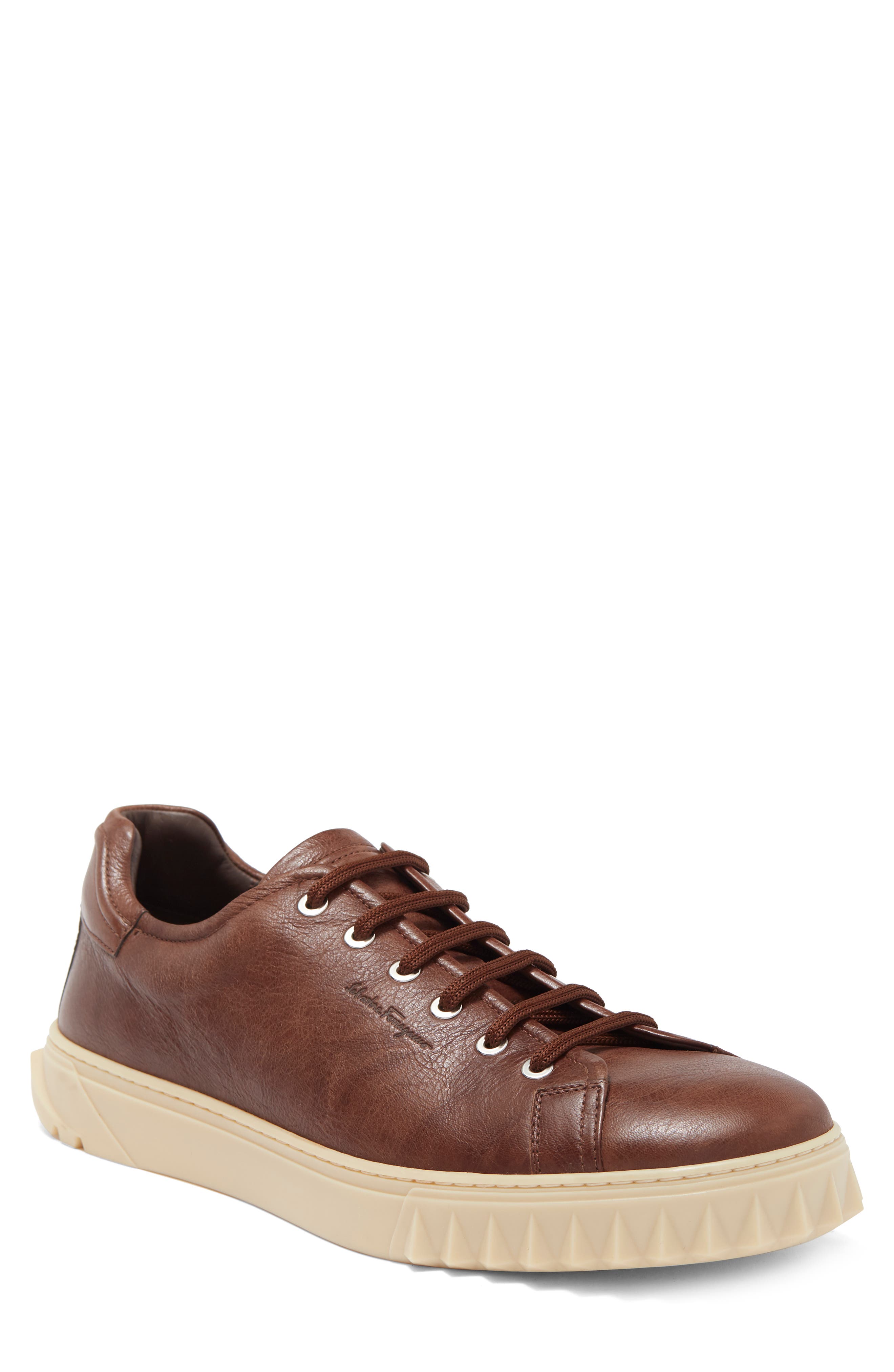 FERRAGAMO Cube Leather Sneaker, Main, color, 