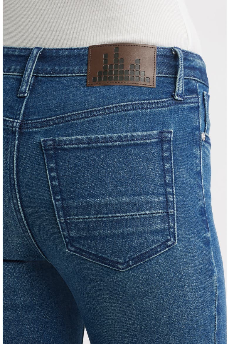 Eiffel Flare Jeans, Alternate, color, DARK WHISKER WASH