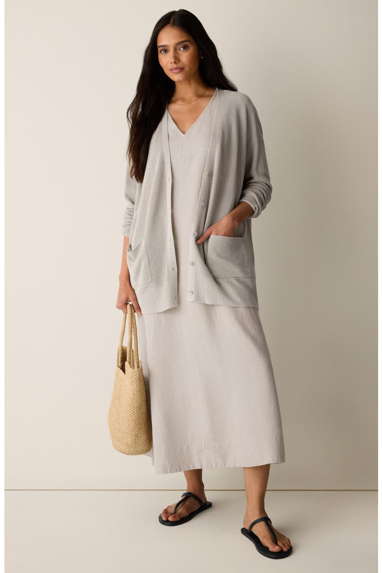Organic Linen & Organic Cotton Cardigan, Alternate, color, UNDYED NATURAL