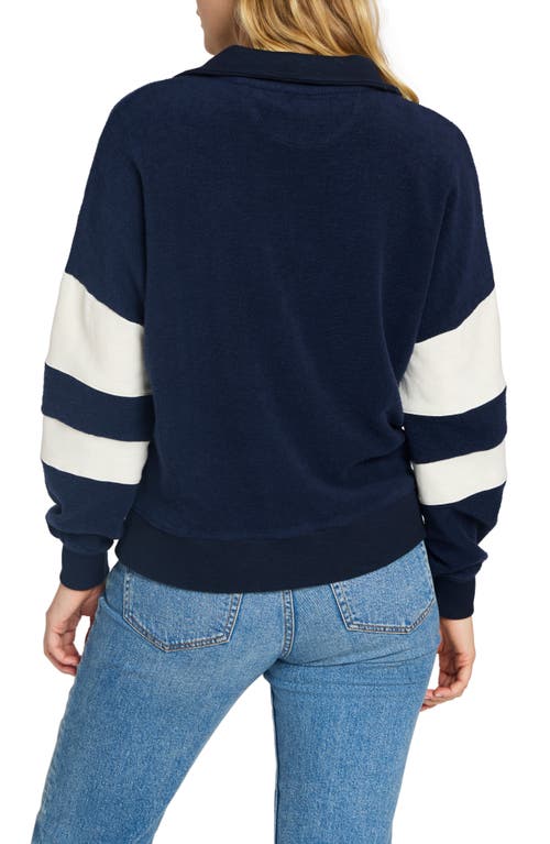 Faherty Beach Quarter Zip Fleece Pullover In Blue