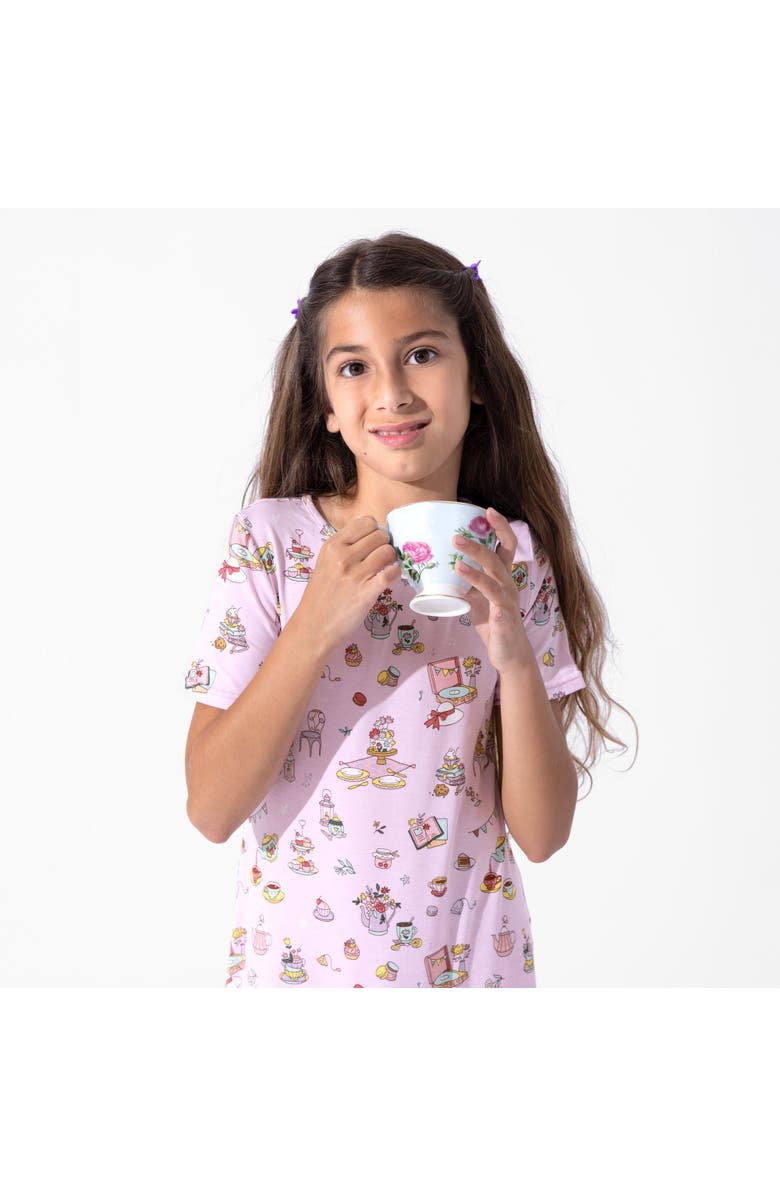 Bellabu Bear Kids' Tea Party Short Sleeve Dress, Alternate, color, Tea Party